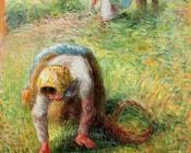 卡米耶 毕沙罗 : Peasants Gathering Grass